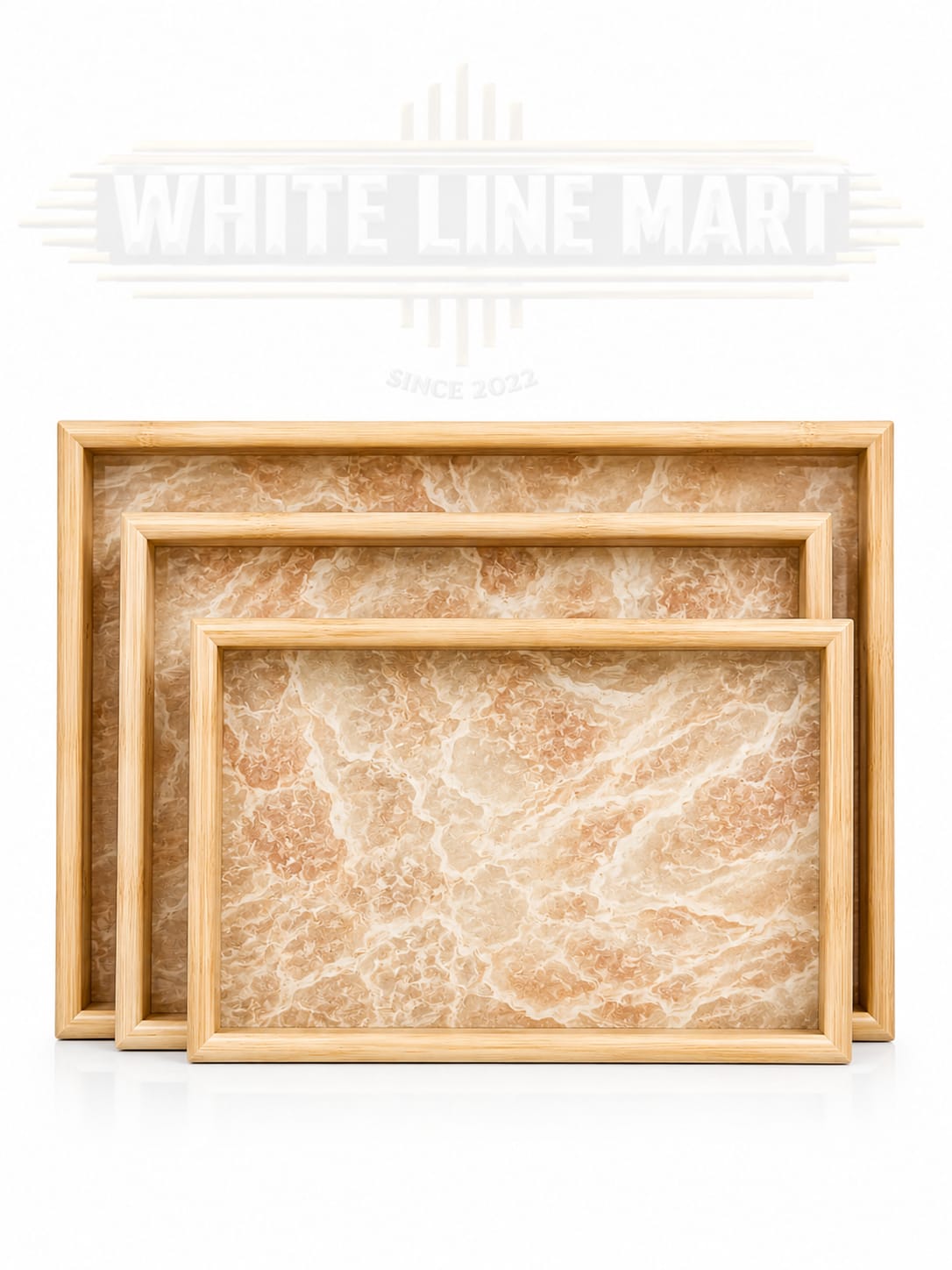 Wooden Tray Set | Premium Wooden Serving Tray Set | White Line Mart