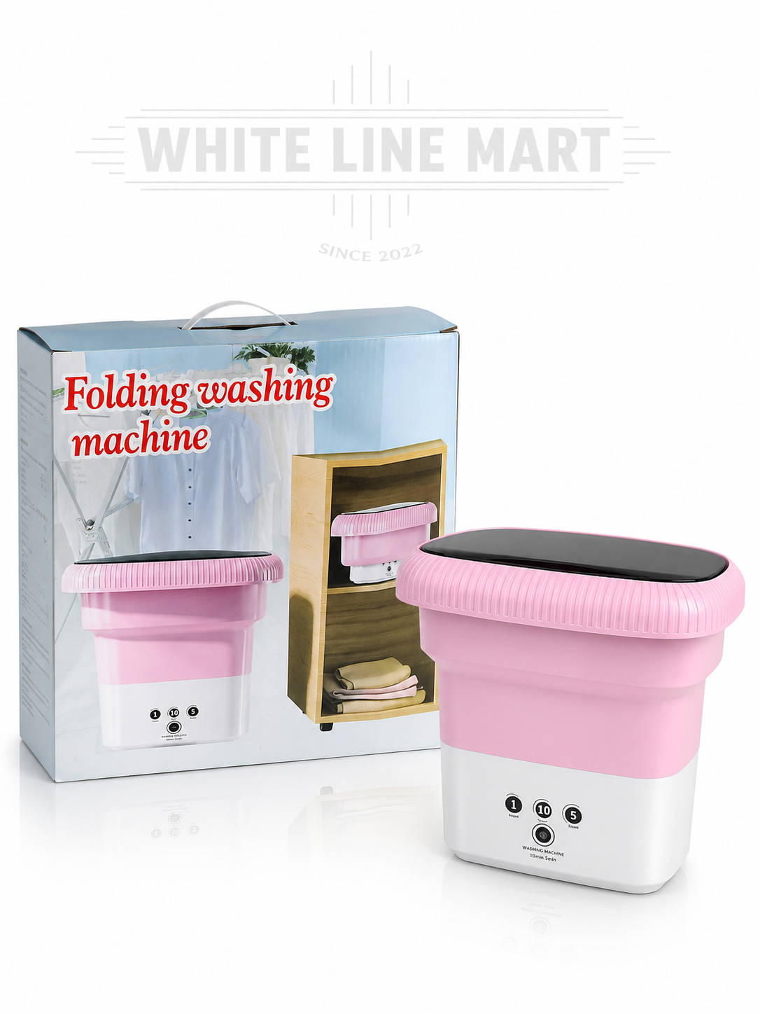 Portable Folding Washing Machine | Mini Foldable Washing Machine | White Line Mart
