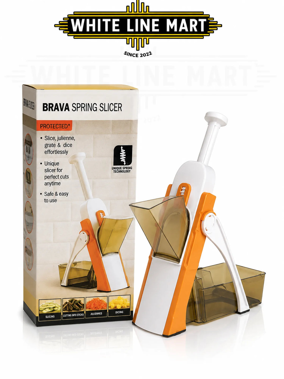 Brava Spring Slicer Safe Multifunctional Vegetable Chopper | White Line Mart