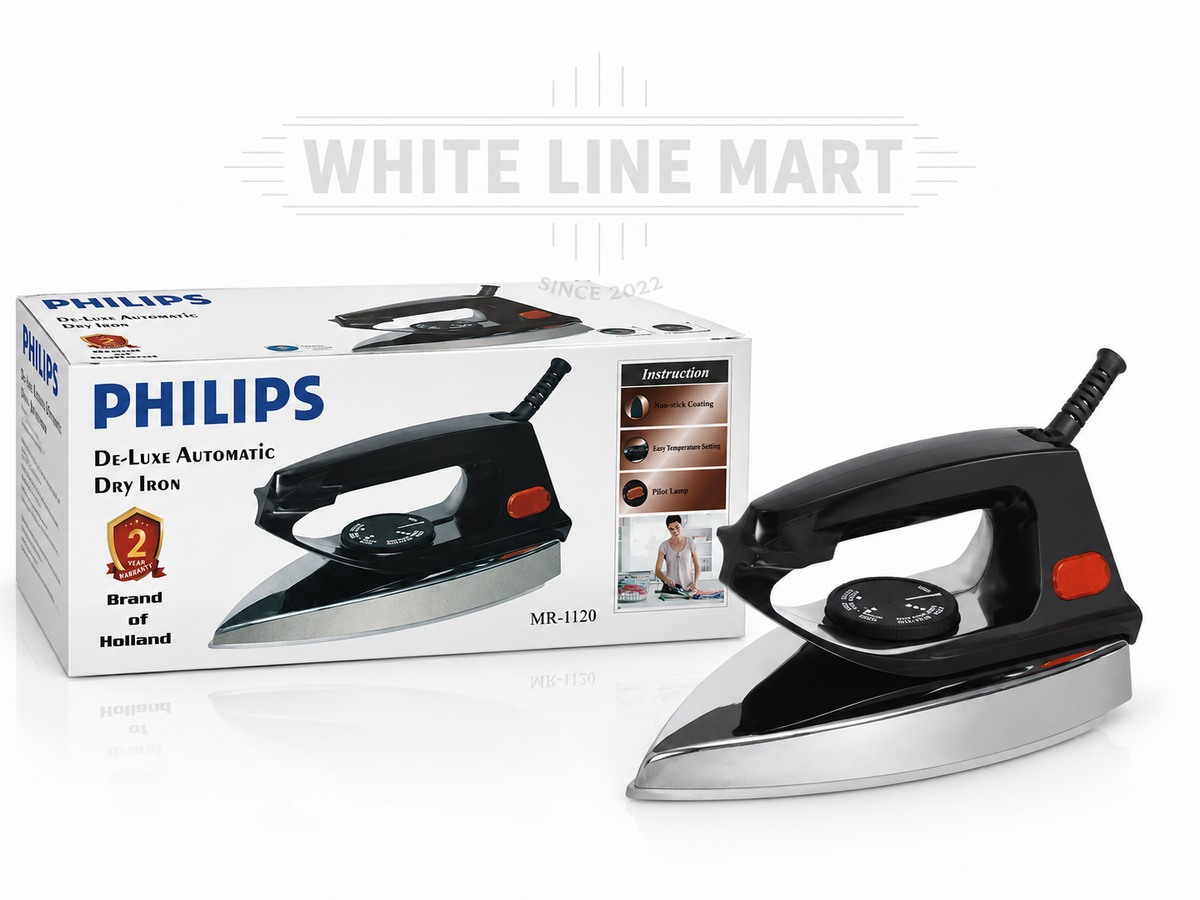 Philips Deluxe Automatic Dry Iron | Non-Stick Electric Dry Iron | White Line Mart