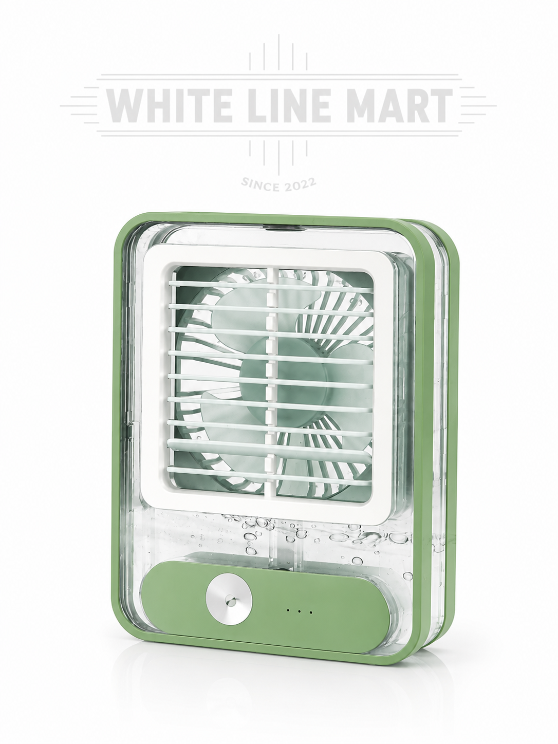 Transparent Spray Light Fan | Rechargeable Portable Cooling Fan | White Line Mart