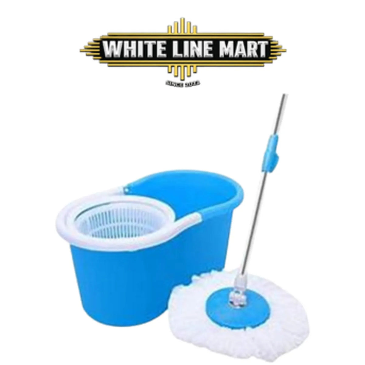 Royal Spin Mop with Plastic Bucket | 360° Microfiber Floor Cleaning Mop Set | White Line Mart