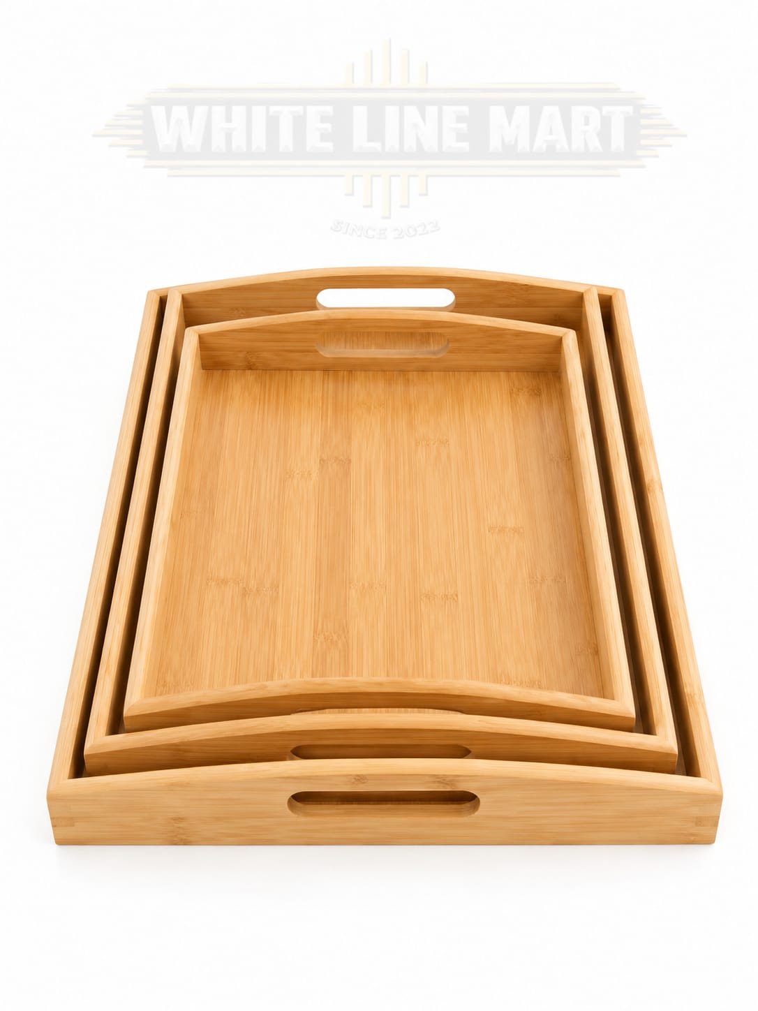 Wooden Tray Set | Premium Wooden Serving Tray Set | White Line Mart